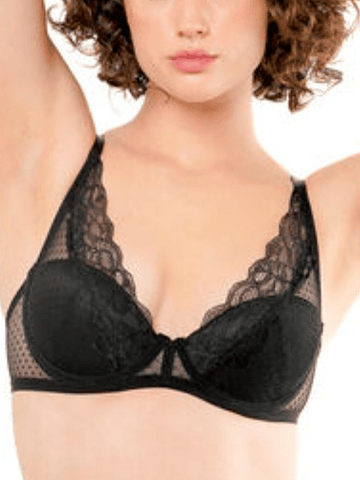 Sostén básico negro lunares