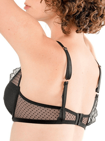 Sostén básico negro lunares