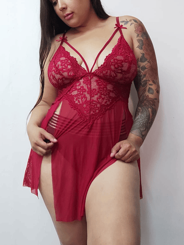 Baby Doll transparencia rojo ❤️