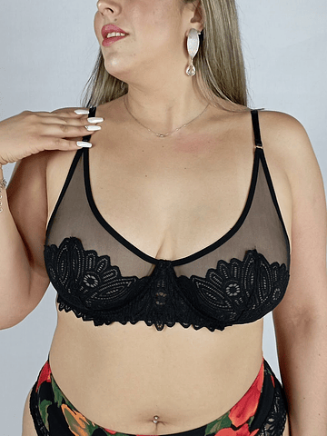Sostén encaje negro 🖤