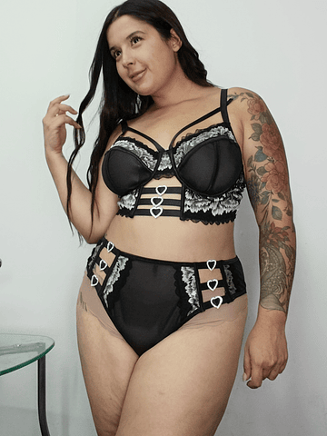 Conjunto Heart black 