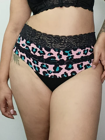 Pantaleta algodón cintura alta mujer elegante