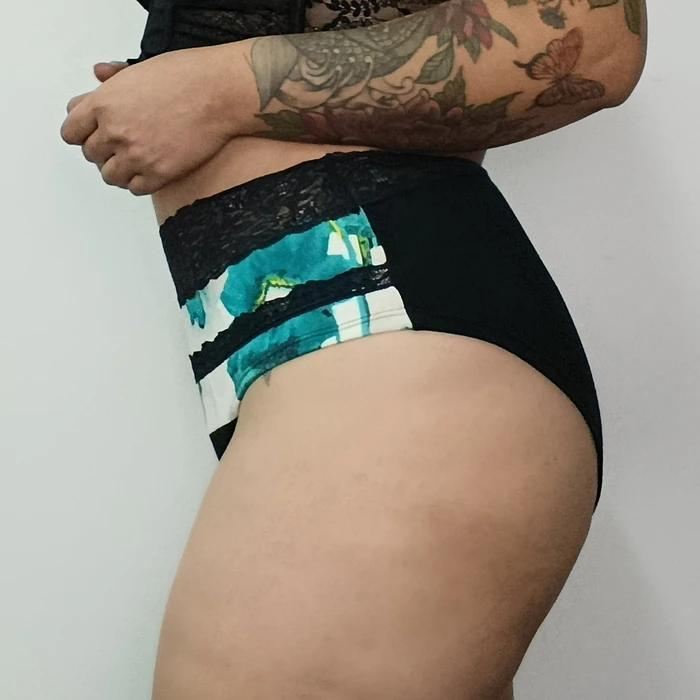 Pantaleta algodón tiro alto mujer Encaje  1