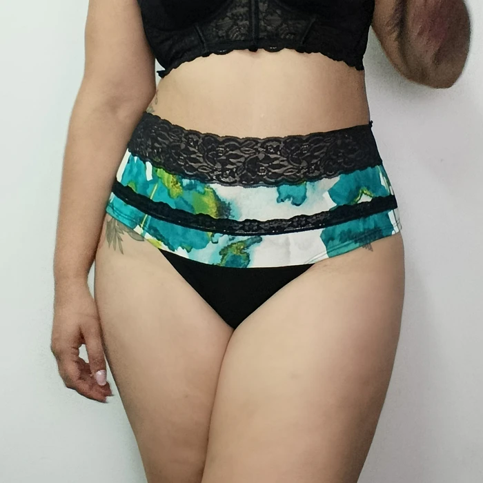 Pantaleta algodón tiro alto mujer Encaje  2