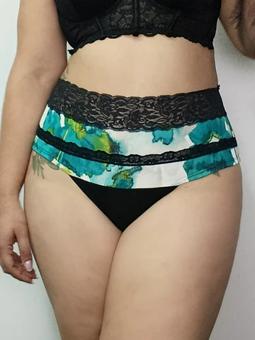Pantaleta algodón tiro alto mujer Encaje 