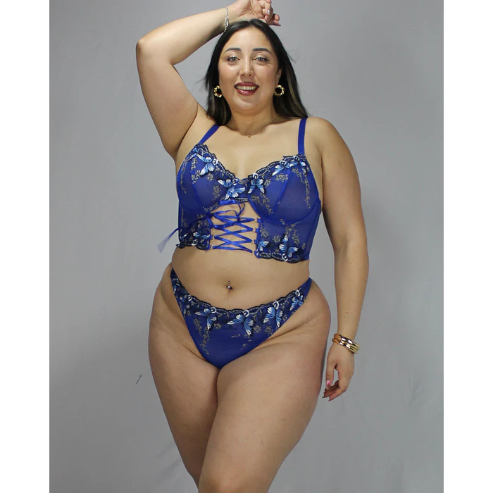 Conjuntos de Lencería sexy mujer azul  1