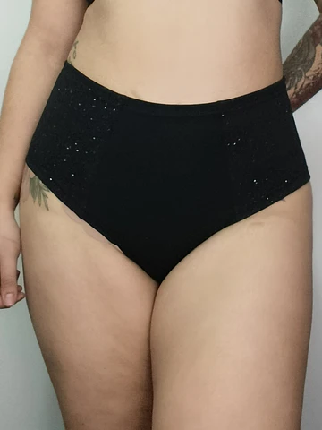Pantaleta reductora negro brillos