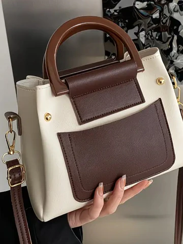 Cartera beige con café 