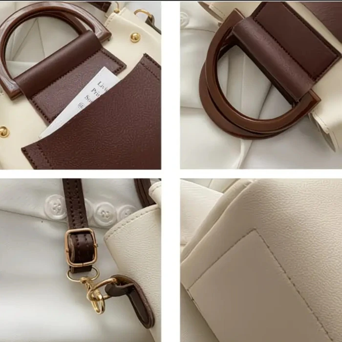 Cartera beige con café  3