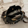 Cartera negra pasador plateado 4