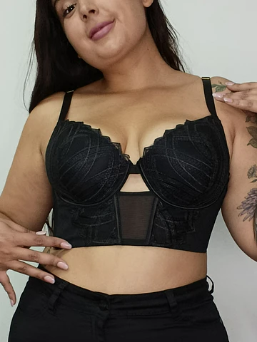 Sostén push up negro con copa 