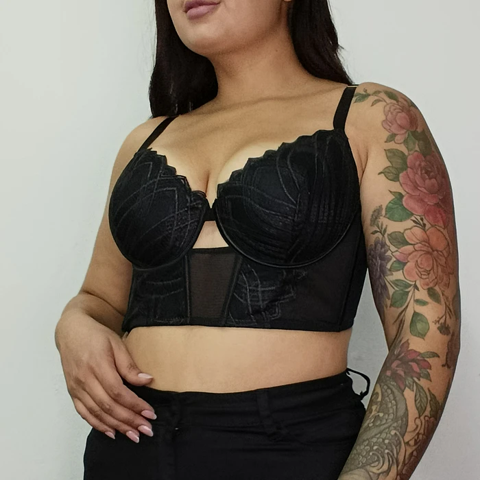 Sostén push up negro con copa  2
