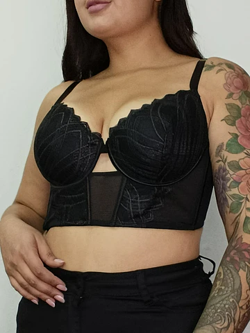 Sostén push up negro con copa 
