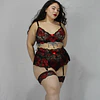 Conjunto+ faldita black Red  1