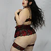 Conjunto+ faldita black Red  2