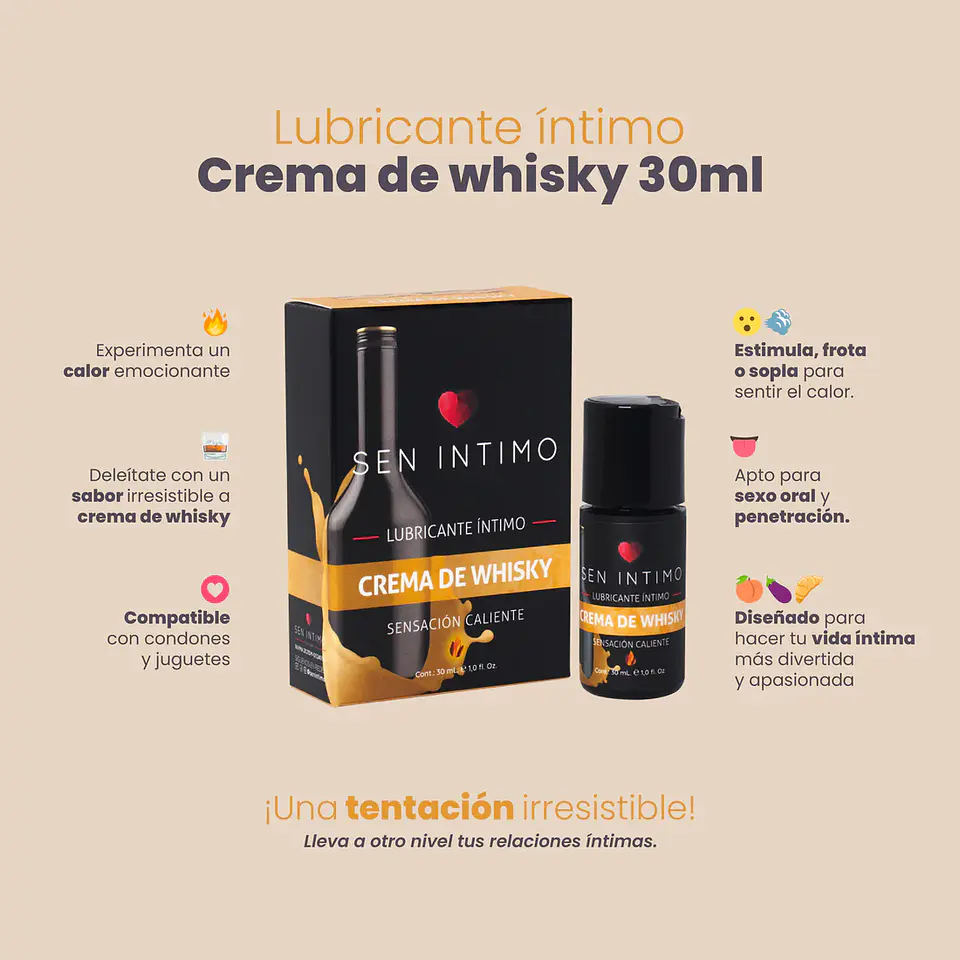 LUBRICANTE CREMA DE WHISKY SENSACIÓN CALIENTE  2
