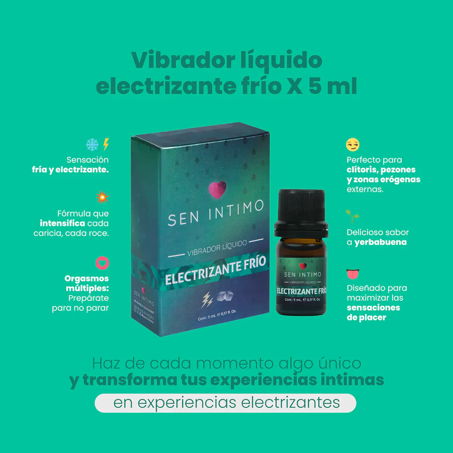 VIBRADOR LIQUIDO  ELECTRIZANTE FRIÓ SEN INTIMO 3