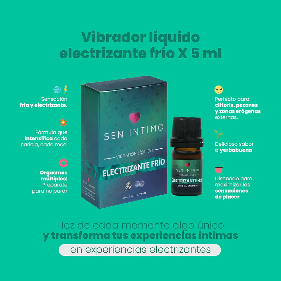 VIBRADOR LIQUIDO  ELECTRIZANTE FRIÓ SEN INTIMO 3