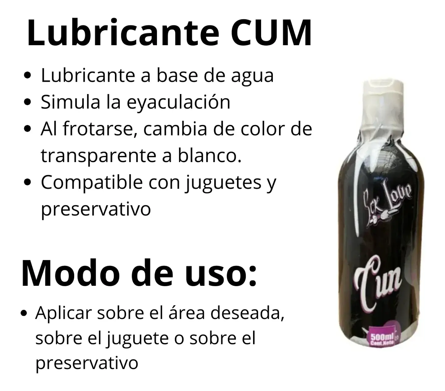 LUBRICANTE INTIMO TIPO CUM SEX LOVE 500 ML 4