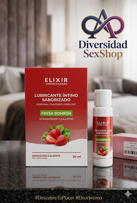 LUBRICANTE INTIMO CALIENTE, FRESA BOMBÓN ELIXIR 30ML