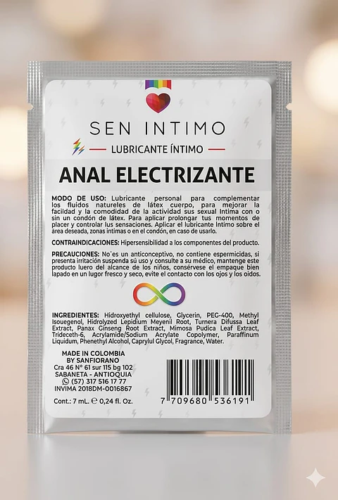 LUBRICANTE ANAL ELECTRIZANTE SACHET