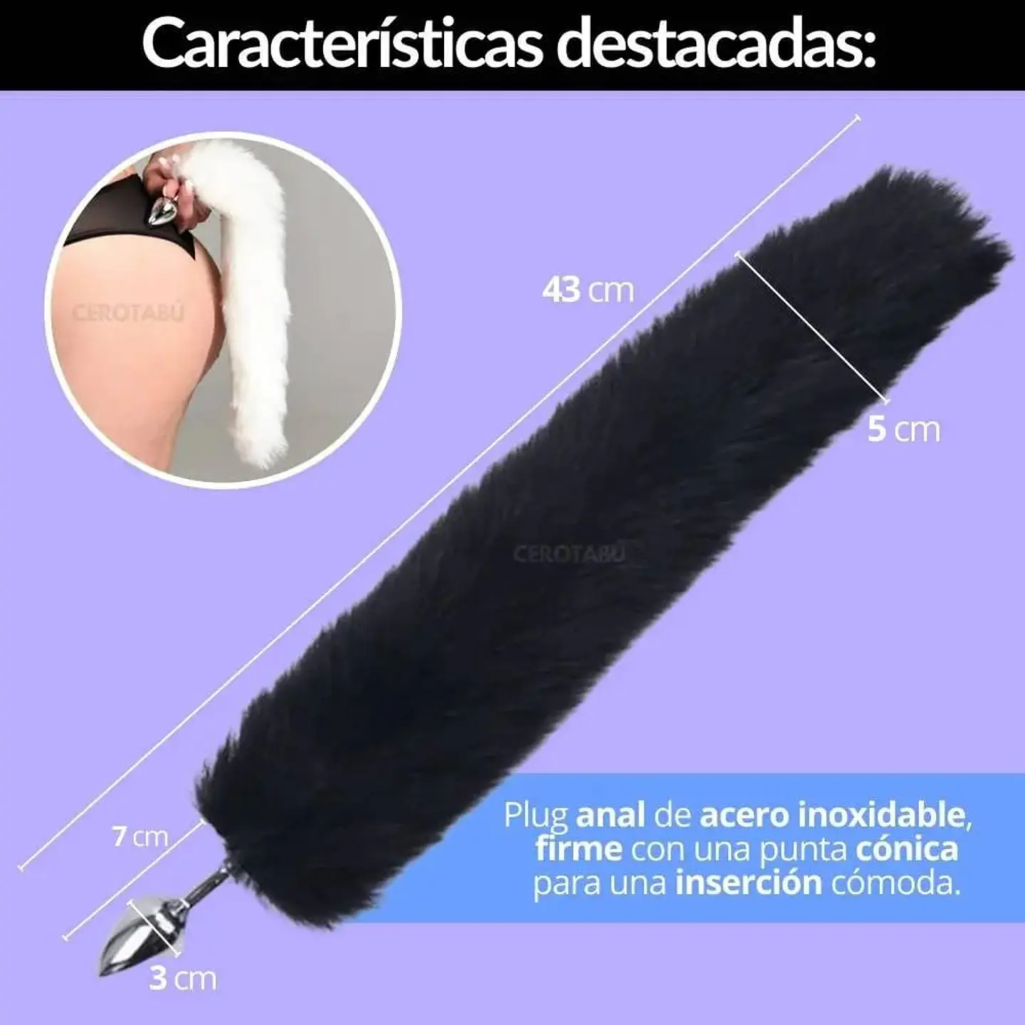 PLUG ANAL COLA DE ZORRO  3