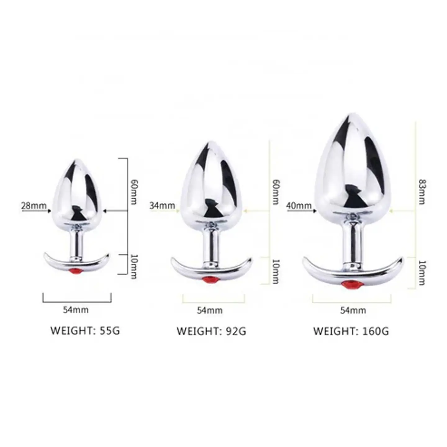 PLUG ANAL TALLA L METAL MINI CRISTAL 3