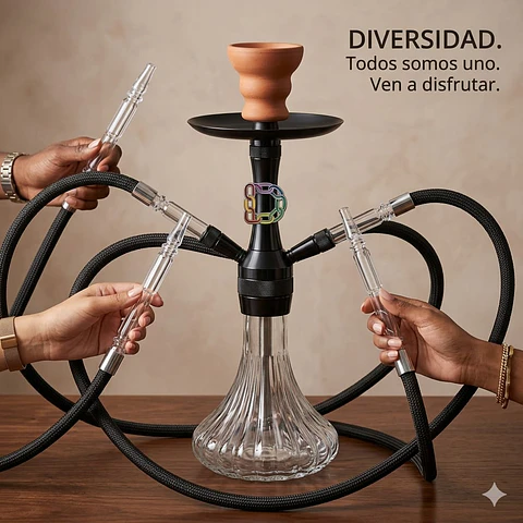 PIPA DE NARGUILE MEDIANA DE 2 MANGUERAS