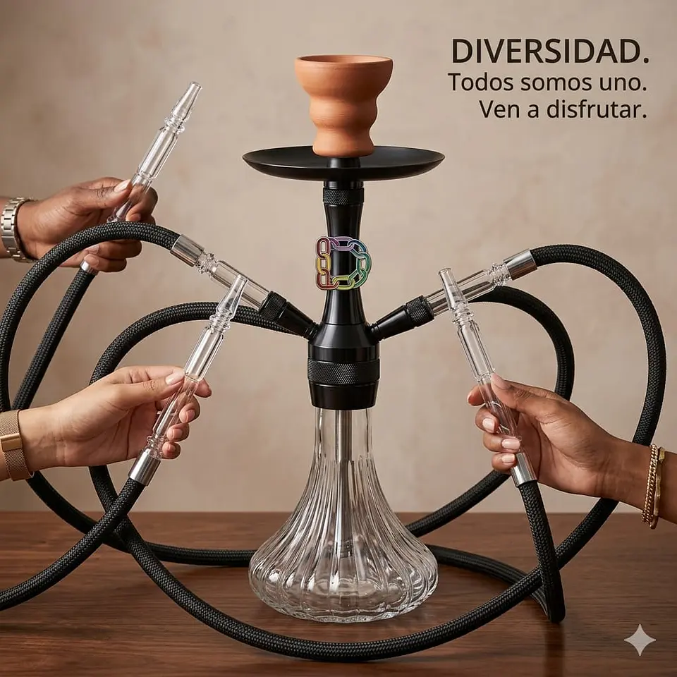 PIPA DE NARGUILE MEDIANA DE 2 MANGUERAS 1