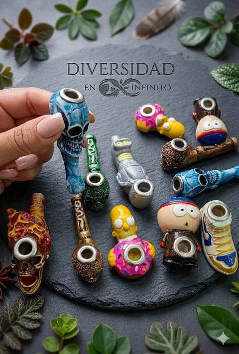 PIPAS ACRILICAS CON DISEÑO GRANDES