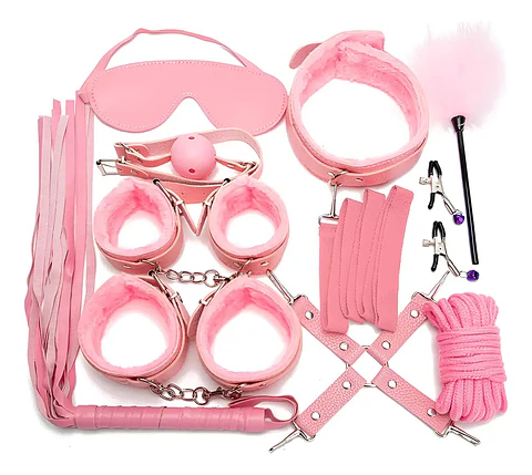 KIT BONDAGE X 10 PIEZAS - ROSADO