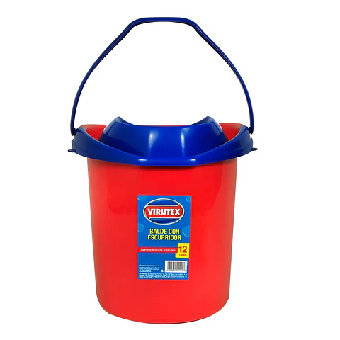 BALDE CON ESCURRIDOR PARA MOPA REDONDA VIRUTEX