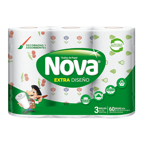 TOALLA NOVA EXTRA DISEÑO x 3