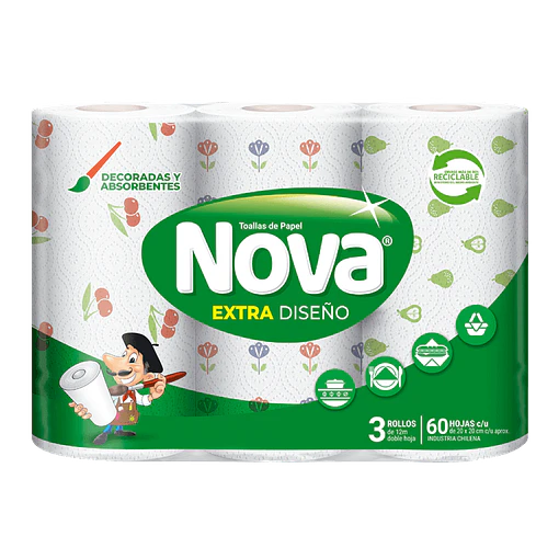 TOALLA NOVA EXTRA DISEÑO x 3