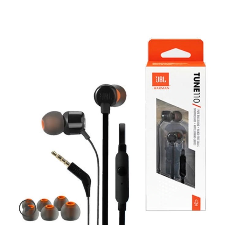 Audifonos Jbl T110 Jack 3.5Mm In-Ear Cableado NEGRO