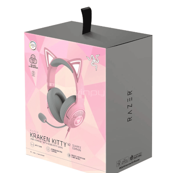 AUDIFONOS GAMER RAZER KRAKEN KITTY V2 QUARTZ EDITION 1