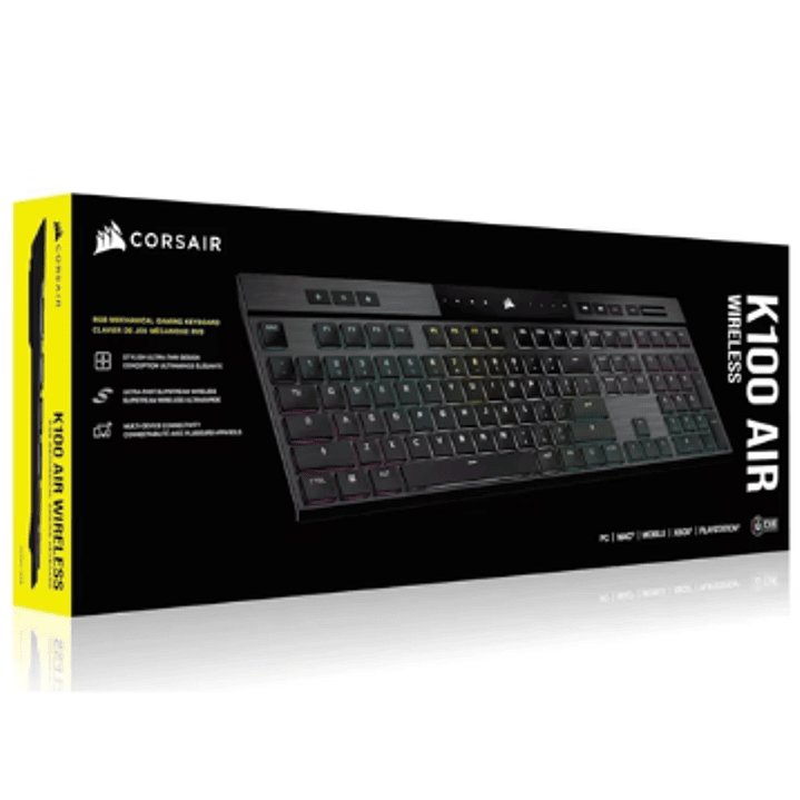 TECLADO CORSAIR K100 Air Wireless RGB Ultra-Thin 1