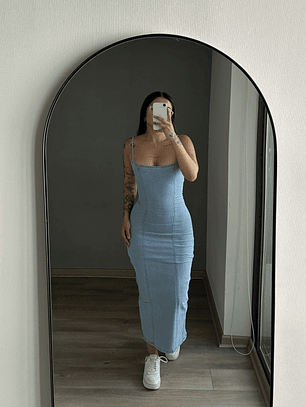 Maxi Vestido Mezclilla Celeste