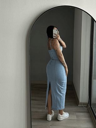 Maxi Vestido Mezclilla Celeste