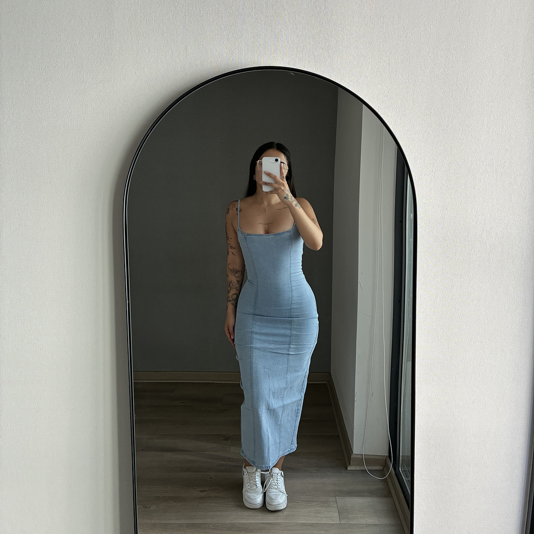 Maxi Vestido Mezclilla Celeste 3