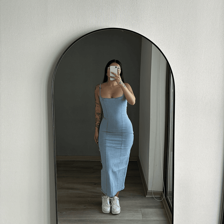 Maxi Vestido Mezclilla Celeste 3