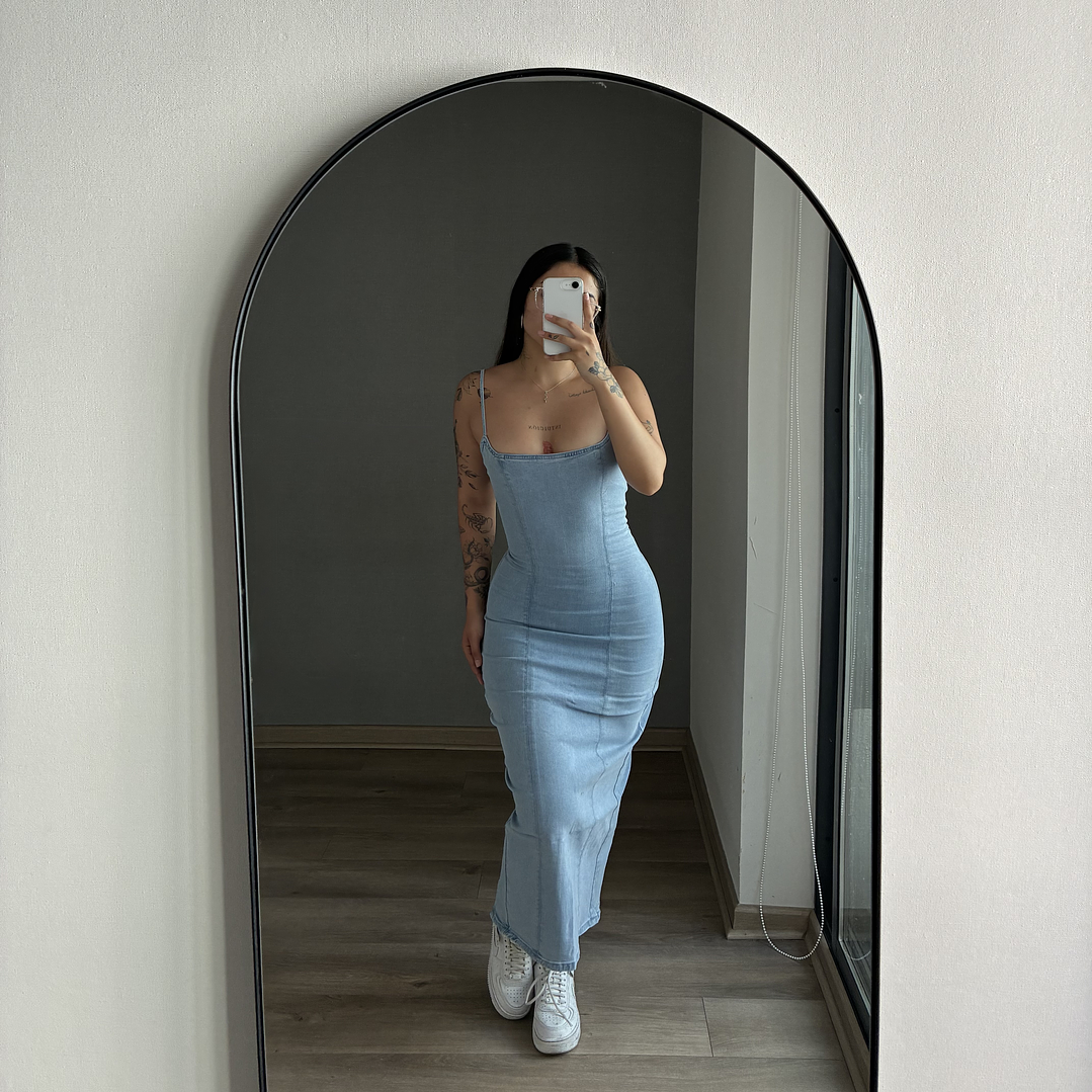 Maxi Vestido Mezclilla Celeste 4