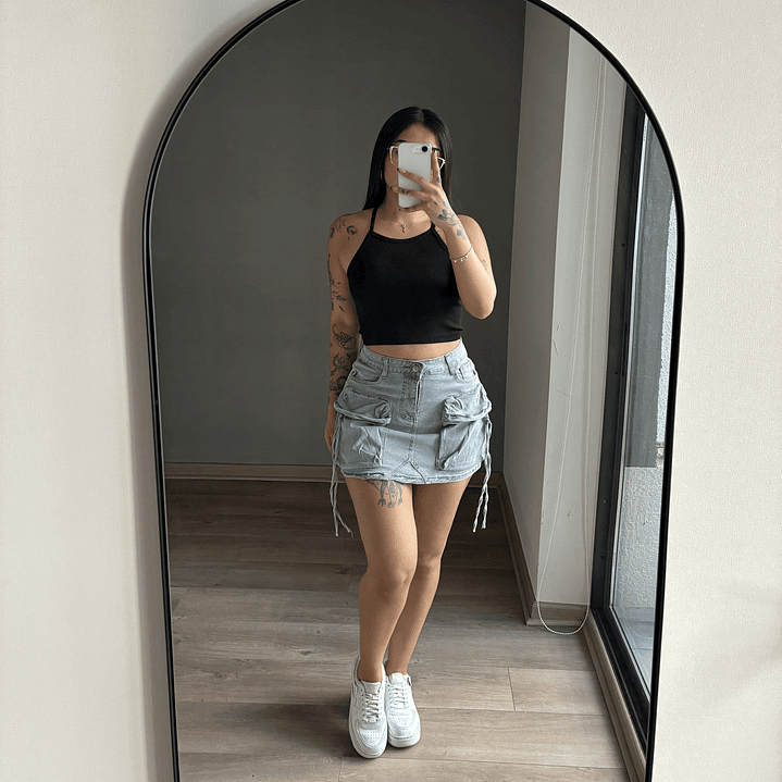 Falda Cargo Mezclilla 2