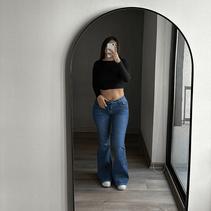 Jeans Flare Low Rise Azul 2