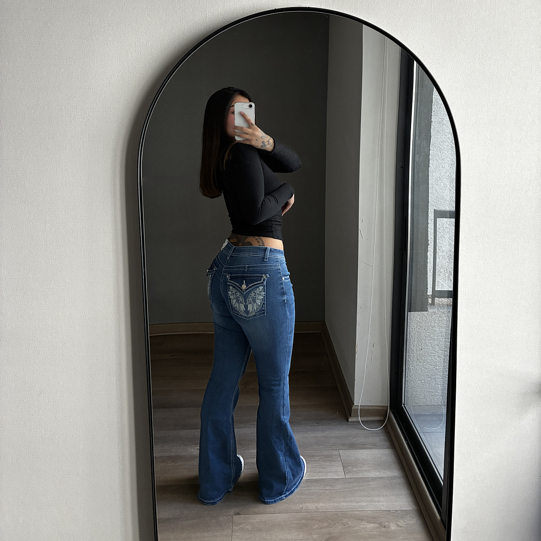 Jeans Flare Low Rise Azul 5