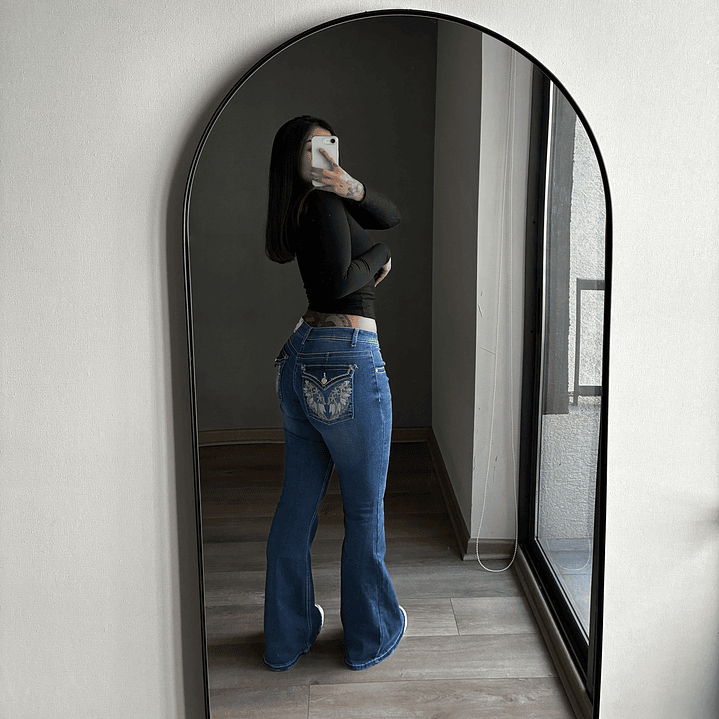 Jeans Flare Low Rise Azul 5