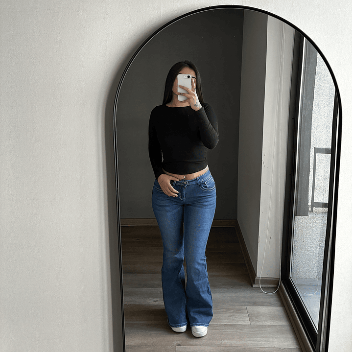 Jeans Flare Low Rise Azul 4