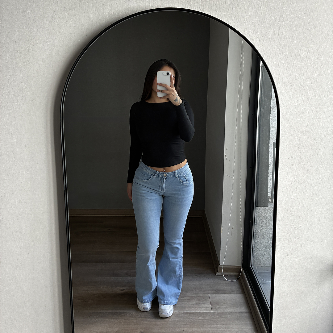 Jeans Flare Low Rise Celeste 1