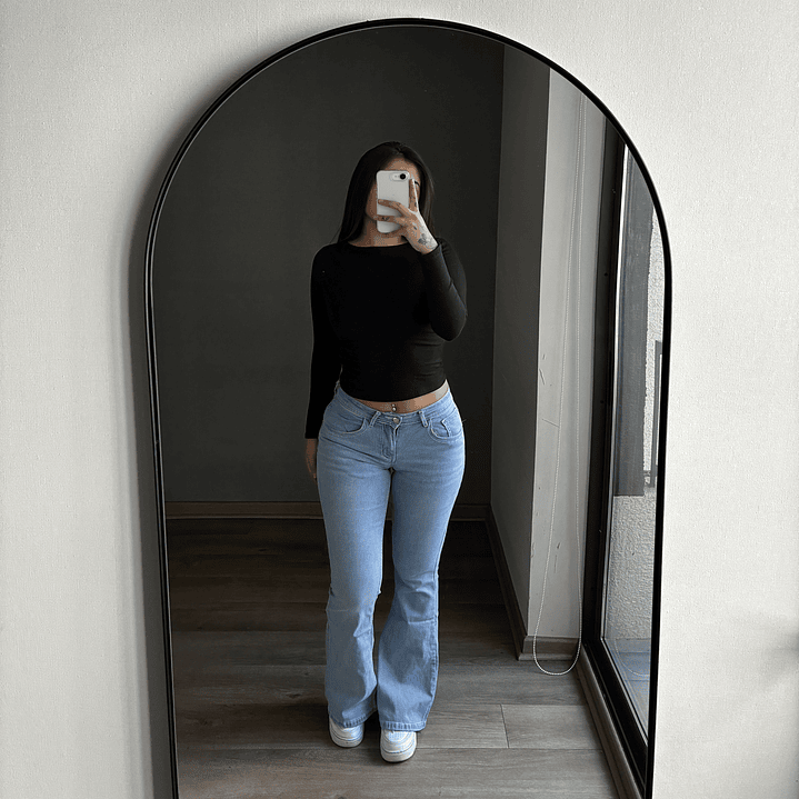 Jeans Flare Low Rise Celeste 1