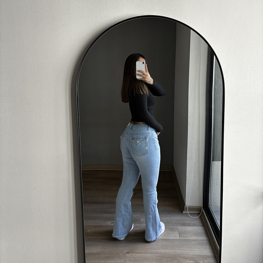 Jeans Flare Low Rise Celeste 2